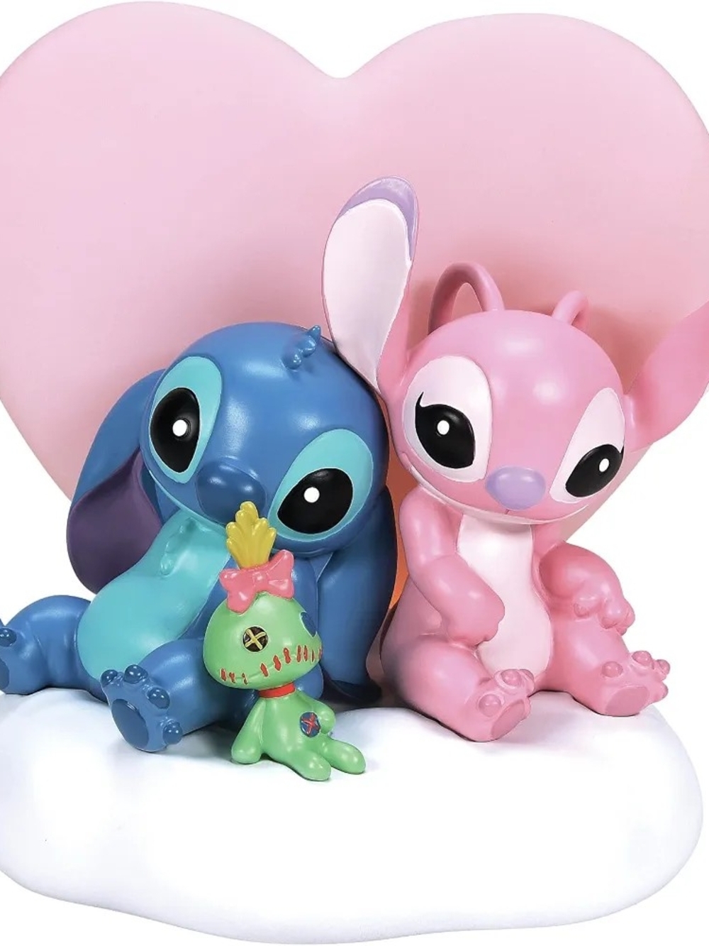Enesco Disney Showcase Lilo and Stitch Angel & Scrump Heart Lit Figurine, 7 Inch